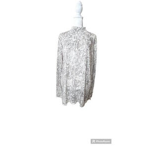 Chicos Python Print Zip-Back Mock Neck‎  Size 3 XL